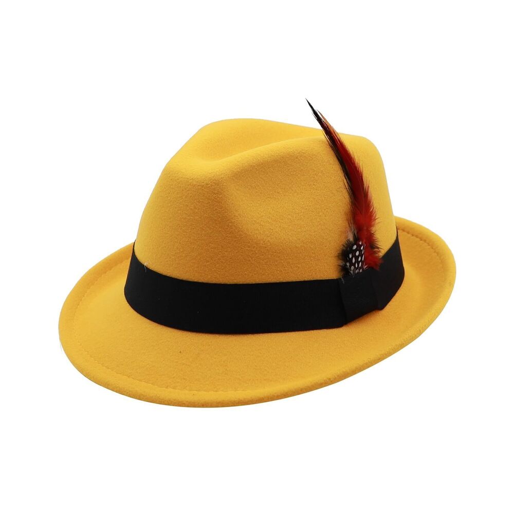 1264 Unisex Trilby Hats Classic Fedora Hats Dress Hats Felt Short Brim